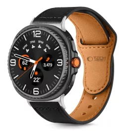   TECH-PROTECT LEATHERFIT Samsung Galaxy Watch 8/Classic készülékhez óra tok (40 / 44 / 46 MM) fekete