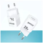 BWOO CDA156 PD hálózati töltő 1x USB-C, 1x USB 20W fehér