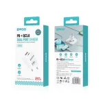 BWOO CDA156 PD hálózati töltő 1x USB-C, 1x USB 20W fehér