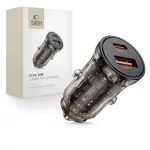 TECH-PROTECT CC01 2-portos autós töltő PD 30W / QC3.0 fekete