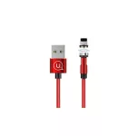 USAMS U59 Mágneses Lightning kábel 2.1A Gyors Töltés 1m Szőtt piros SJ472USB02 (US-SJ472)