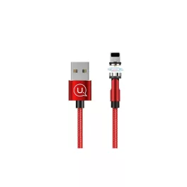   USAMS U59 Mágneses Lightning kábel 2.1A Gyors Töltés 1m Szőtt piros SJ472USB02 (US-SJ472)