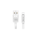 USAMS U2 lapos kábel Lightning 1.2m iPhone 5/6/7/8/X készülékhez SJ199IP02 fehér (US-SJ199)