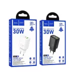 HOCO N63 hálózati töltőfej USB A + USB C QC3.0 PD 3A 30W, FEKETE