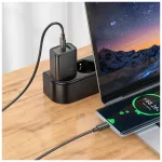 HOCO N63 hálózati töltőfej USB A + USB C QC3.0 PD 3A 30W, FEKETE