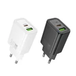 HOCO N63 hálózati töltőfej USB A + USB C QC3.0 PD 3A 30W, FEKETE