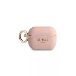   CG MOBILE GUESS SILICONE GLITTER szilikon tok (karabíner, csillámporos) RÓZSASZÍN Apple AirPods Pro (GUAPSGGEP)