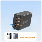 TECH-PROTECT NC240W-GAN 4-portos hálózati töltő PD 240W / QC3.0 fekete