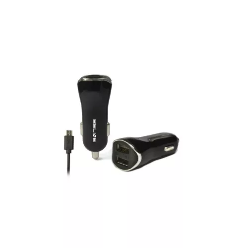 Ład. sam. Beline töltő 2xUSB + microUSB 2,1A fekete