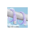 USAMS kábel USB-C 6A 1.2m Port Display gyors töltés Lithe Series lila SJ568USB03 (US-SJ568)