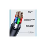 USAMS kábel USB-C 6A 1.2m Port Display gyors töltés Lithe Series lila SJ568USB03 (US-SJ568)