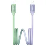 Kábel USAMS Bicolor Series SJ757 PD 30W USB-C/Lightning 1.2m zöld és lila