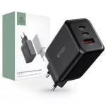 Tech-Protect PD65W / QC3.0 Hálózati Töltő adapter 1*USB-A, 2*USB-C fekete 934524