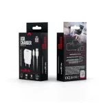 Maxlife MXTC-01 töltő 1x USB 1A + USB-C kábel, fehér
