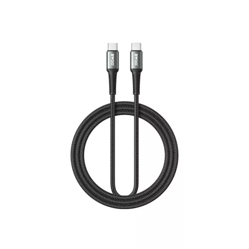 BWOO fonott USB-C – USB-C kábel 3 m 60W fekete