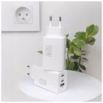 Maxlife MXTC-08-65ACC PD QC töltő 2x USB-C 1x USB 65W fehér