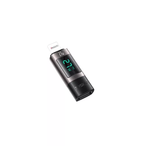 YESIDO GS25 OTG adapter Lightning/Type-C LED 27W fekete
