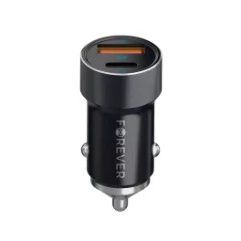   Forever CC-06 PD QC autós töltő 1x USB-C, 1x USB 20W + 60W USB-C–USB-C kábel fekete