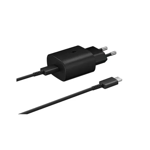EP-TA800EBE + EP-DA705BBE Samsung 25W utazótöltő + USB-C/USB-C adatkábel fekete - csomagolás nélküli gyártói