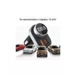 AWEI C-843 kihangosító készlet FM adóval, Bluetooth 5.0, MP3, 1xUSB+1xUSB-C, fekete