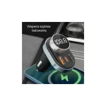 AWEI C-843 kihangosító készlet FM adóval, Bluetooth 5.0, MP3, 1xUSB+1xUSB-C, fekete