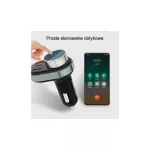 AWEI C-843 kihangosító készlet FM adóval, Bluetooth 5.0, MP3, 1xUSB+1xUSB-C, fekete