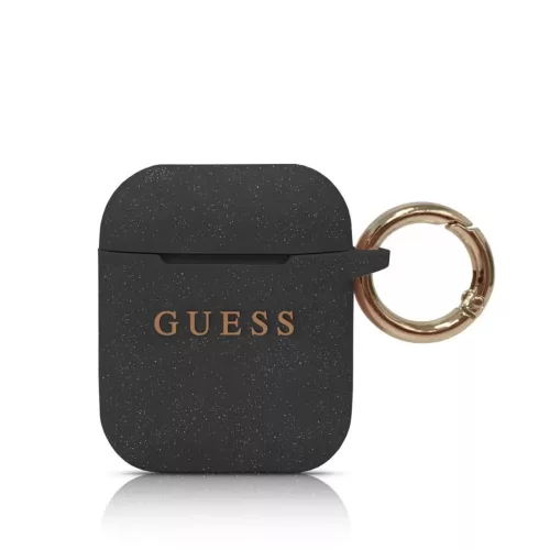Guess Apple Airpods szililkon tok, fekete, GUACCSILGLBK