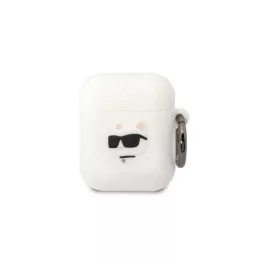   CG MOBILE KARL LAGERFELD 3D LOGO NFT CHOUPETTE HEAD szilikon tok (karabíner) FEHÉR Apple AirPods 1/2 (KLA2RUNCHH)