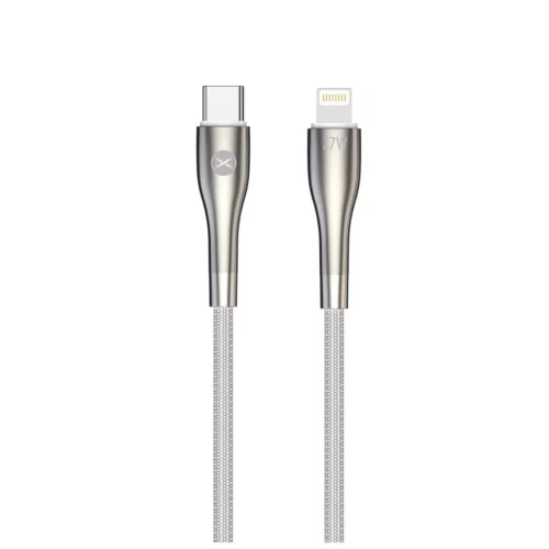 Forever Sleek kábel USB-C – Lightning, 1,0 m, 27W, fehér