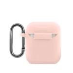 Lacoste Liquid Silicone Glossy Printing Logo tok Airpods 1/2 készülékhez rózsaszín