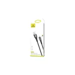 USAMS Fonott U-Tone Lightning kábel 1,2 m Power-off 2A Fast Charging fekete SJ344USB01 (US-SJ344)