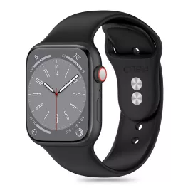   TECH-PROTECT szilikon tok Apple Watch 8 / 9 / 10 / 11 / SE / ULTRA készülékhez (44 / 45 / 46 / 49 MM) fekete