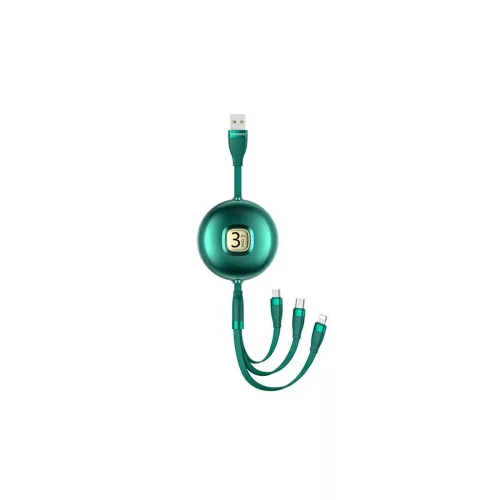 USAMS kábel U69 3-in-1 1m (Lightning/microUSB/USB-C) SJ508USB03 (US-SJ508) zöld