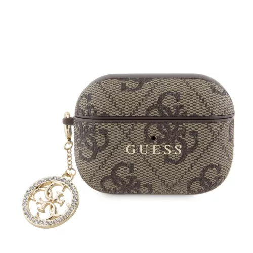 Guess 4G Script PC/PU Charm tok AirPods Pro 2 készülékhez barna