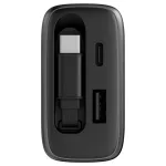 Fali töltő Energea Ampcharge Arc 65 USB-A/USB-C + visszahúzható USB-C kábel PD/PPS/QC3.0 GaN fegyverfém