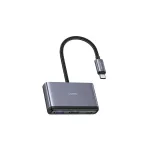 USAMS 4in1 adapter elosztó 2xUSB 2.0/USB 3.0/USB-C szürke/sötétszürke SJ627HUB01 (US-SJ627)