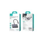 USAMS 4in1 adapter elosztó 2xUSB 2.0/USB 3.0/USB-C szürke/sötétszürke SJ627HUB01 (US-SJ627)