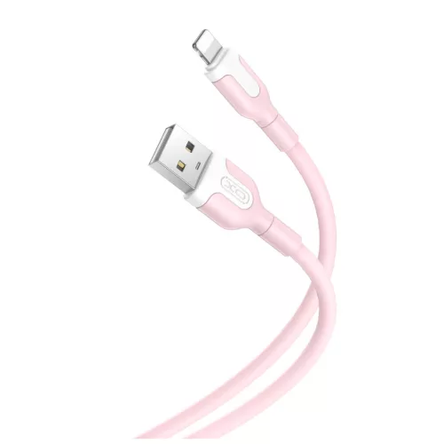 XO NB212 USB - Lightning kábel 1,0 m 2,1 A rózsaszín