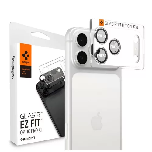 SPIGEN OPTIK PRO XL GLAS.TR "EZ FIT" kameravédő iPhone 17 Pro Max készülékhez ezüst