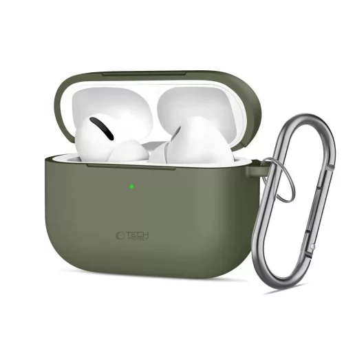 TECH-PROTECT szilikon kampó APPLE AIRPODS PRO 3 készülékhez olív zöld