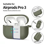 TECH-PROTECT szilikon kampó APPLE AIRPODS PRO 3 készülékhez olív zöld