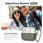 TECH-PROTECT szilikon kampó APPLE AIRPODS PRO 3 készülékhez olív zöld