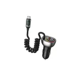 USAMS autós töltő C37 1xUSB+1xUSB-C 60W +USB-C kábel 30W PD+QC Fast Charge fekete CC192CC01