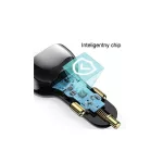 USAMS autós töltő C37 1xUSB+1xUSB-C 60W +USB-C kábel 30W PD+QC Fast Charge fekete CC192CC01