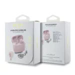 Guess Classic Logo Charm TWS vezeték nélküli fülhallgatók rózsaszín