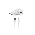 EP-TA200EWE + ECB-DU4EWE Samsung 15W utazó töltő + microUSB adatkábel fehér - csomagolás nélküli gyártói