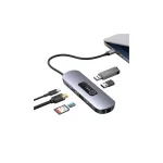 USAMS adapter elosztó 10in1 3xUSB 3.0/TF/SD/USB-C/HDMI/RJ45/VGA PD100W szürke patinás SJ644HUB01