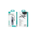USAMS adapter elosztó 10in1 3xUSB 3.0/TF/SD/USB-C/HDMI/RJ45/VGA PD100W szürke patinás SJ644HUB01