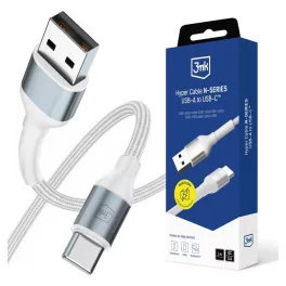   Kábel 3MK Hyper Cable N-SERIES USB-A to USB-C 1m 9V/2A 18W fehér