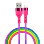 Setty USB-USB-C kábel 1,2 m 2,1 A KNA-C-1.22.113 szivárvány